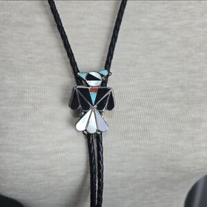 Zuni Thunderbird bolo tie